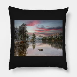 Loch an Eilein Winter Sunset Pillow