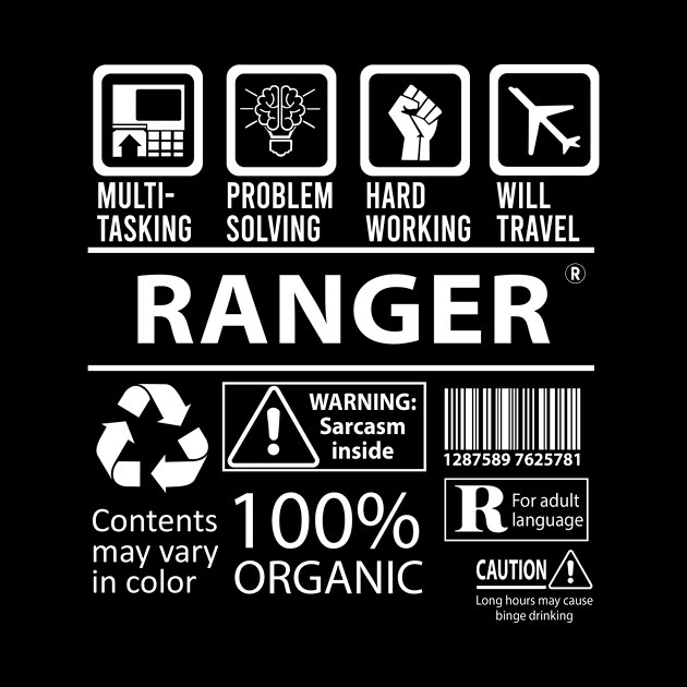 Ranger T Shirt - MultiTasking Certified Job Gift Item Tee by Aquastal