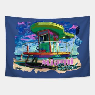Miami Beach Lifeguard Stand Tapestry