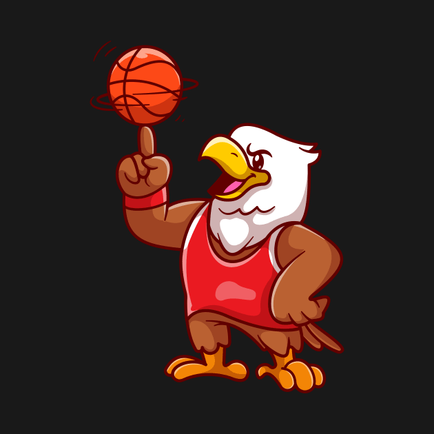 Cute Eagle Playing Basketball Cartoon by Catalyst Labs