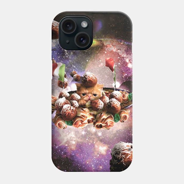 Funny Space Pasta Cat Phone Case by Random Galaxy