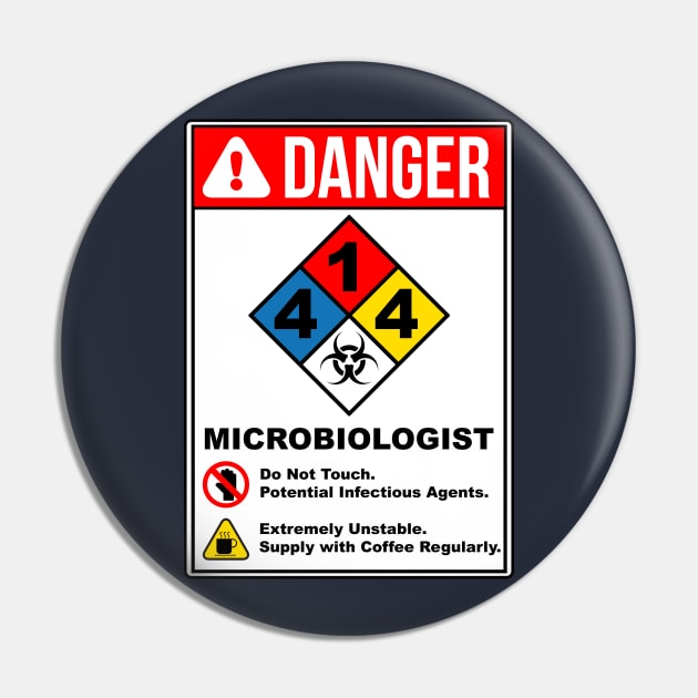 DANGER: Microbiologist Pin by NerdWordApparel