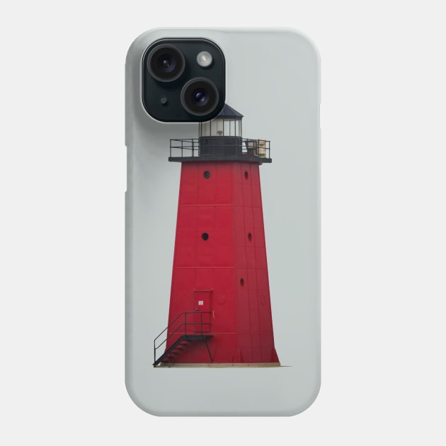 Manistique East Breakwater Light Phone Case by Enzwell