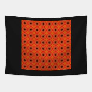 retro seventies burnt orange geometrical pattern Tapestry