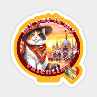 My Italian Valentine Cat Calico Life 3BC Magnet