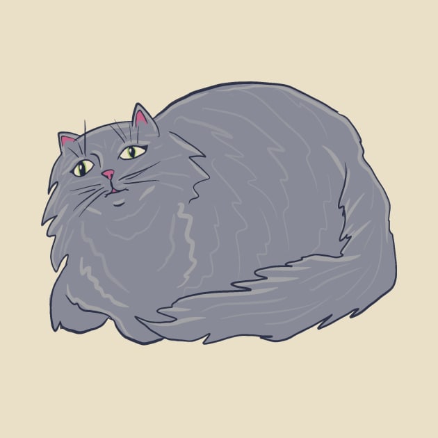 Fluffy Gray Cat by ericamhf86