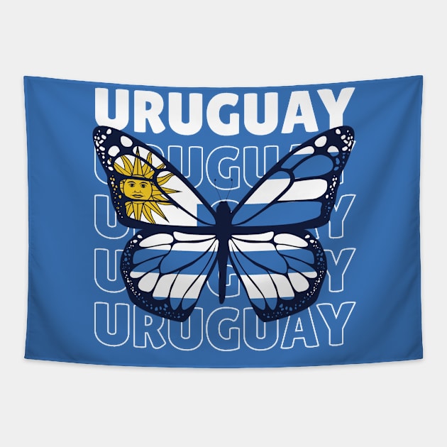 Uruguay Flag Butterfly // Uruguayan Pride Tapestry by SLAG_Creative