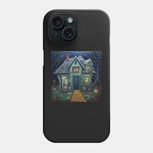 Creepy Cute Haunted House with Ghost Phone Case