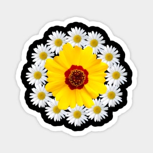 yellow blossom with daisy flower blooms pattern Magnet