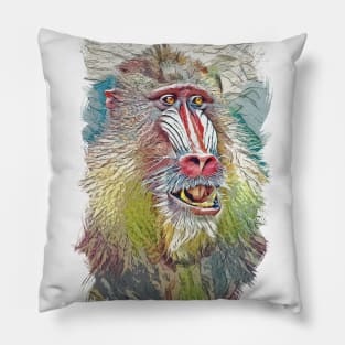 Animals Are Greater Than Humans Abstract Ape Illustration / Monkey / Gorilla Pillow