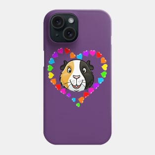 Rainbow Heart Guinea Pig Face Phone Case