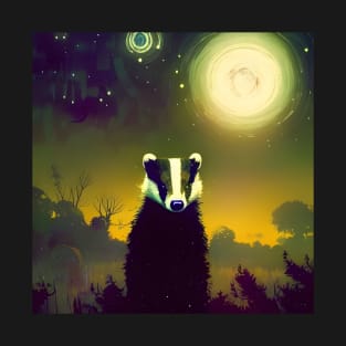 Badger on a starry night T-Shirt