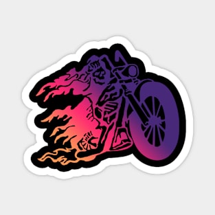 Skeleton from hell on a motorcycle Magnet