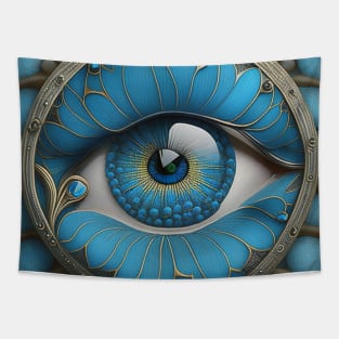 [AI Art] Eye Of Forget-Me-Not, Art Deco Style Tapestry