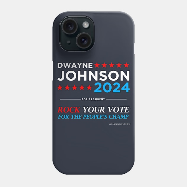 Vote The Rock 2024 President Dwayne Johnson Election (white) Phone Case by Smark Out Moment