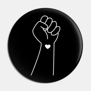 Hand symbol for black lives matter protest in USA to stop violence to black people. Fight for human right of Black People in U.S. America Pin