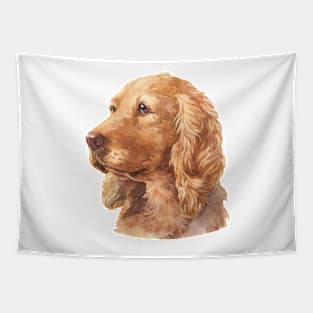 English Cocker Spaniel Watercolor Art Tapestry