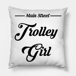 Main Street Trolley Girl Pillow