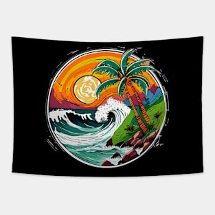 Circle Wave Design Tapestry