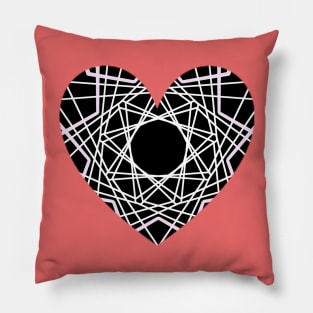 The heart graphic contains numerous angled lines. Pillow