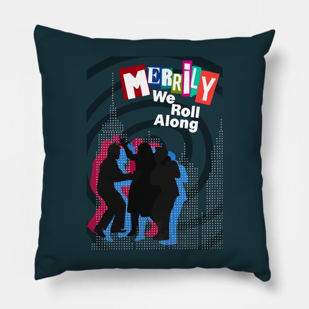 Merrily We Roll Along - NYC Pillow by byebyesally