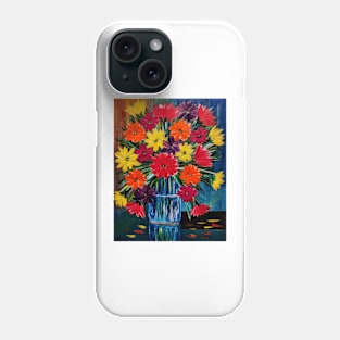 A beautiful bouquet flowers in a glass and gold vase . Phone Case