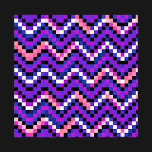 Genderfluid Pride Pixellated Zigzag Stripes T-Shirt