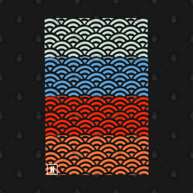 Retro Japanese Clouds Pattern RE:COLOR 04 by HCreatives