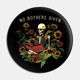 No Bothers Given Skeleton Flower by Tobe Fonseca Pin