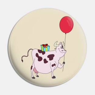 Happy Birthday Cow Pin