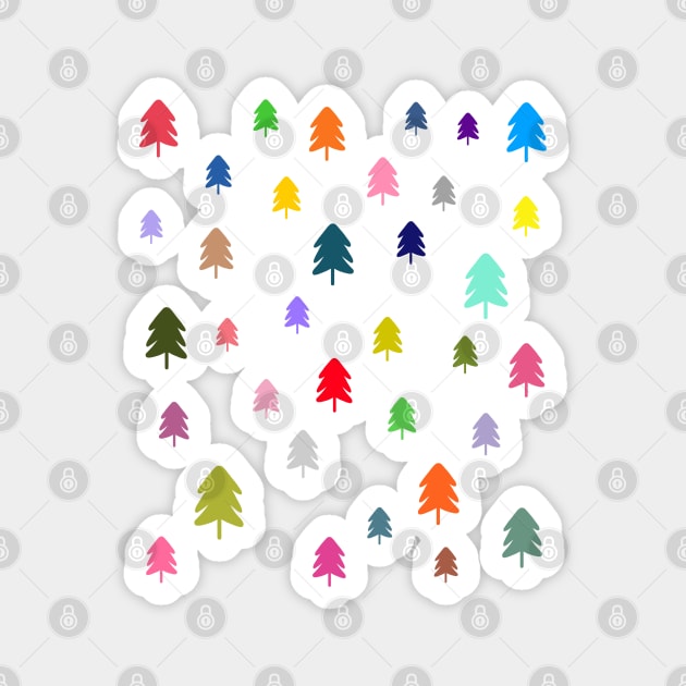 Christmas Pine Fir Tree Multi-Colour Magnet by OneThreeSix