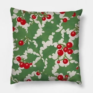 Merry Christmas - Joyful Holly Berries Pillow