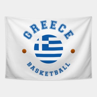 Greece Basketball Tapestry