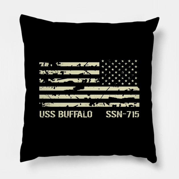 USS Buffalo Pillow by Jared S Davies