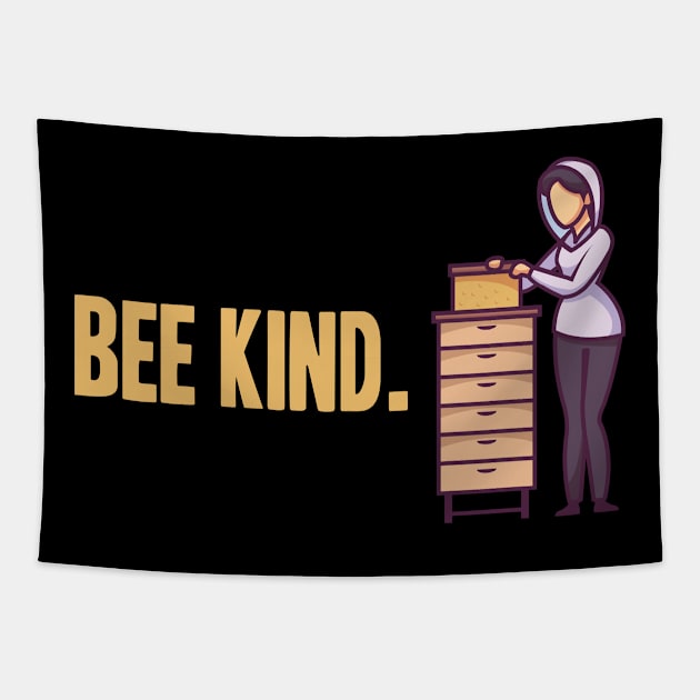 Bee Kind Beekeeper Beekeeping Gift Tapestry by skaterly