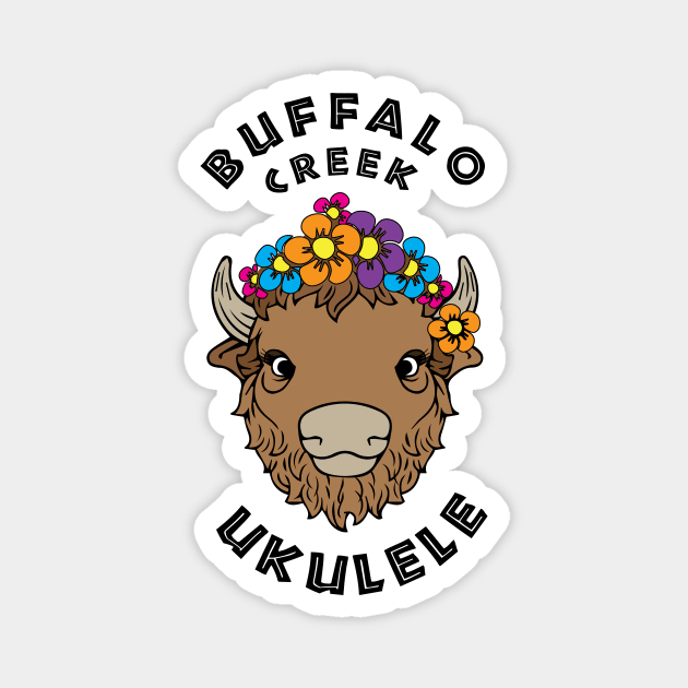 Buffalo Creek Ukulele T-Shirt_Black Text Magnet by Sara Howard