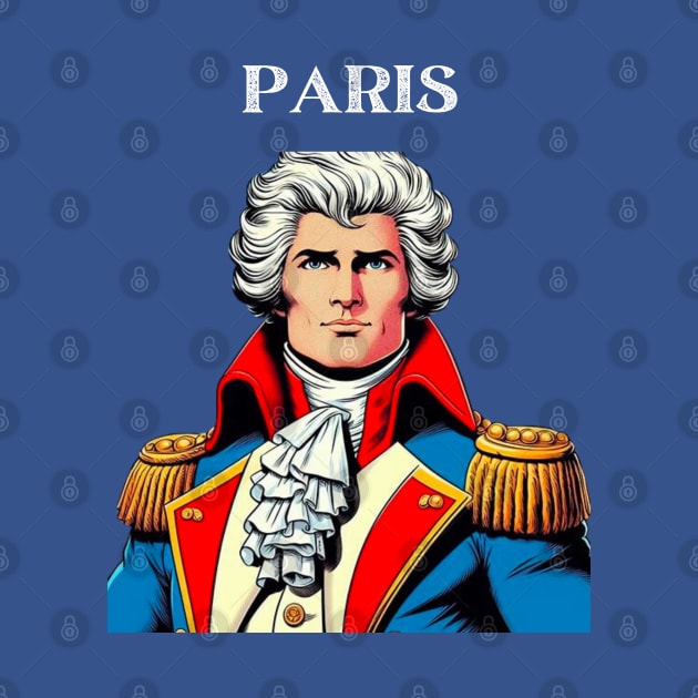 Paris France White Powdered Wig Man Comic Book Superhero by Woodpile