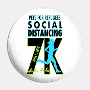 Pets for Refugees Social Distancing 7K T-shirt Pin