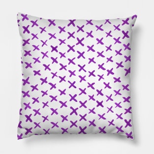 Watercolor x pattern - purple Pillow