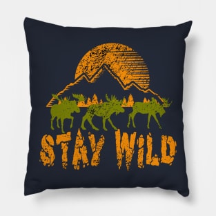 Stay Wild adventure - hiking, trekking, camping, outdoor Pillow