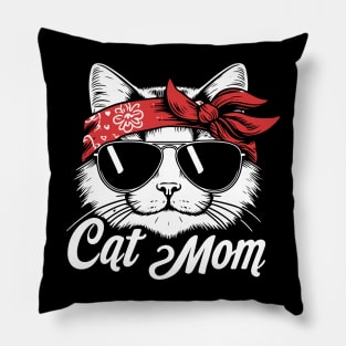 Cat Mom Funny Cat Mom Cat Lover Pillow