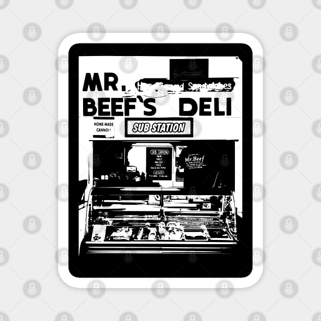 Mr. Beef B&W Magnet by FleebMerch