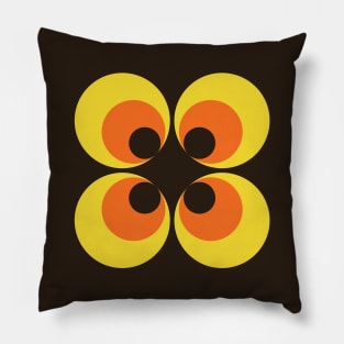 70s Retro Circle Shapes Pattern Pillow