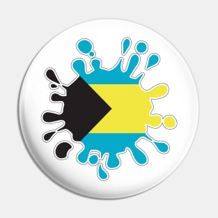 Bahamas National Flag Paint Splash Pin