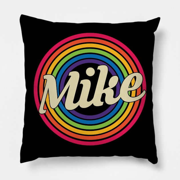 Mike - Retro Rainbow Style Pillow by MaydenArt