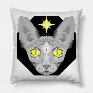 Silver Sphynx Cat Pillow