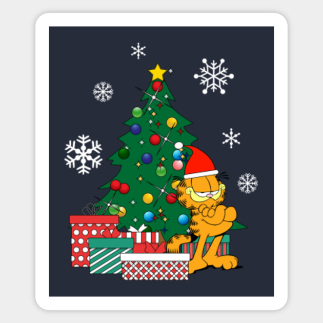 Garfield Around The Christmas Tree - Garfield - Sticker