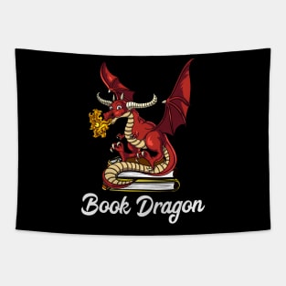 Book Dragon Reading Tapestry