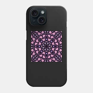 Crystal Hearts and Flowers Valentines Kaleidoscope pattern (Seamless) 25 Phone Case