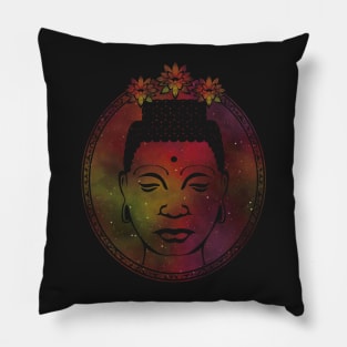 Gautama Buddha Portrait Galaxy Pillow